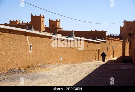 Ksar (Dorf) N`Kob im Draa-Tal, im Süden Marokkos Stockfoto